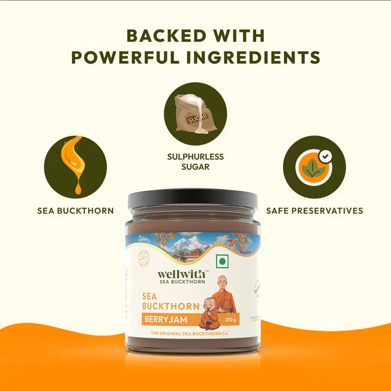 WellWith Sea Buckthorn Berry Jam (250g)