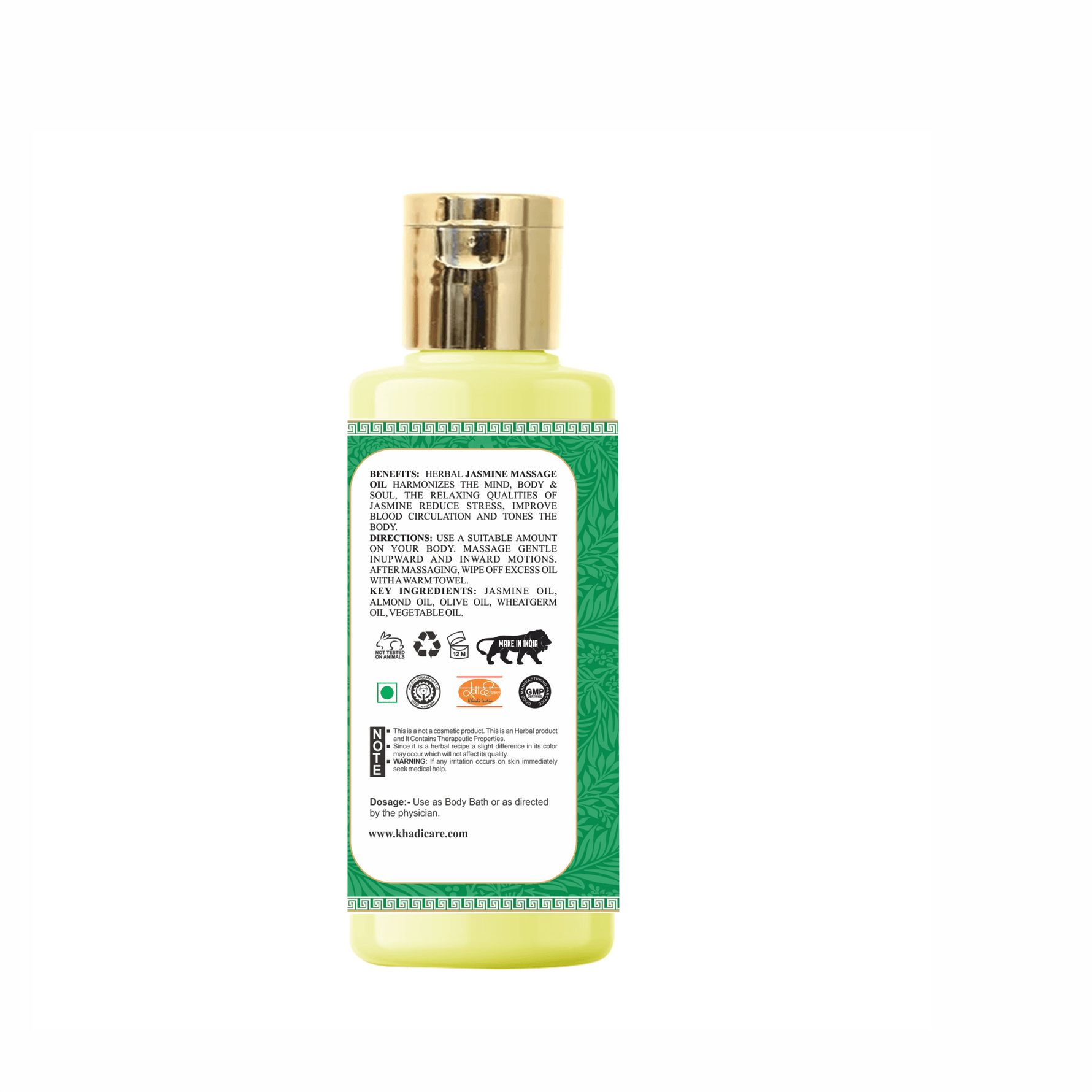 Khadi Care Herbal Jasmine Massage Oil - 210ml