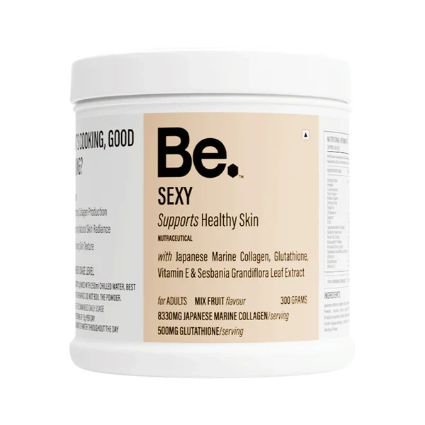 Be. Sexy Japanese Marine Collagen Peptides 8.3g + Glutathione & Hyaluronic Acid for Skin Health & Joint Support Mix Fruit