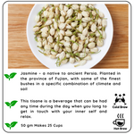 Radhika's Fine Teas Hormonal Balance Jasmine Flower Decaf Tisane (50g) | Pure Floral Herbal Tea for Stress Relief, Relaxation & Mood Enhancement