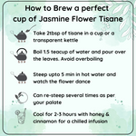 Radhika's Fine Teas Hormonal Balance Jasmine Flower Decaf Tisane (50g) | Pure Floral Herbal Tea for Stress Relief, Relaxation & Mood Enhancement