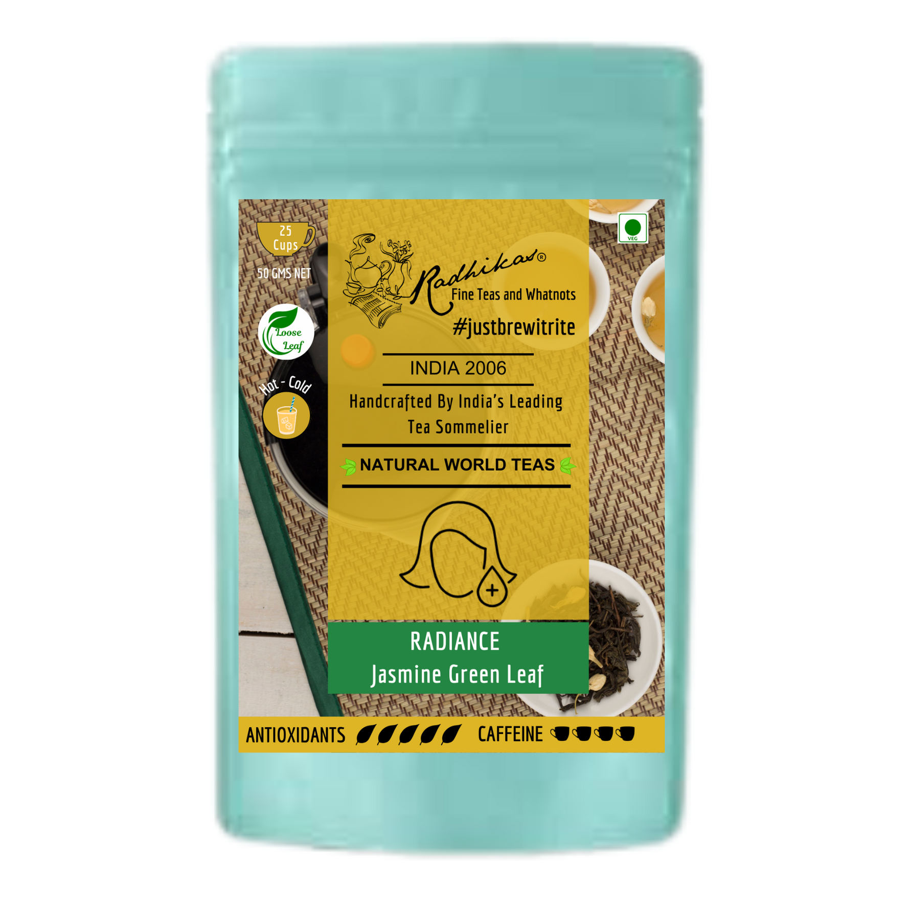 Radhika's Fine Teas RADIANCE Jasmine Green Leaf Tea (50g)