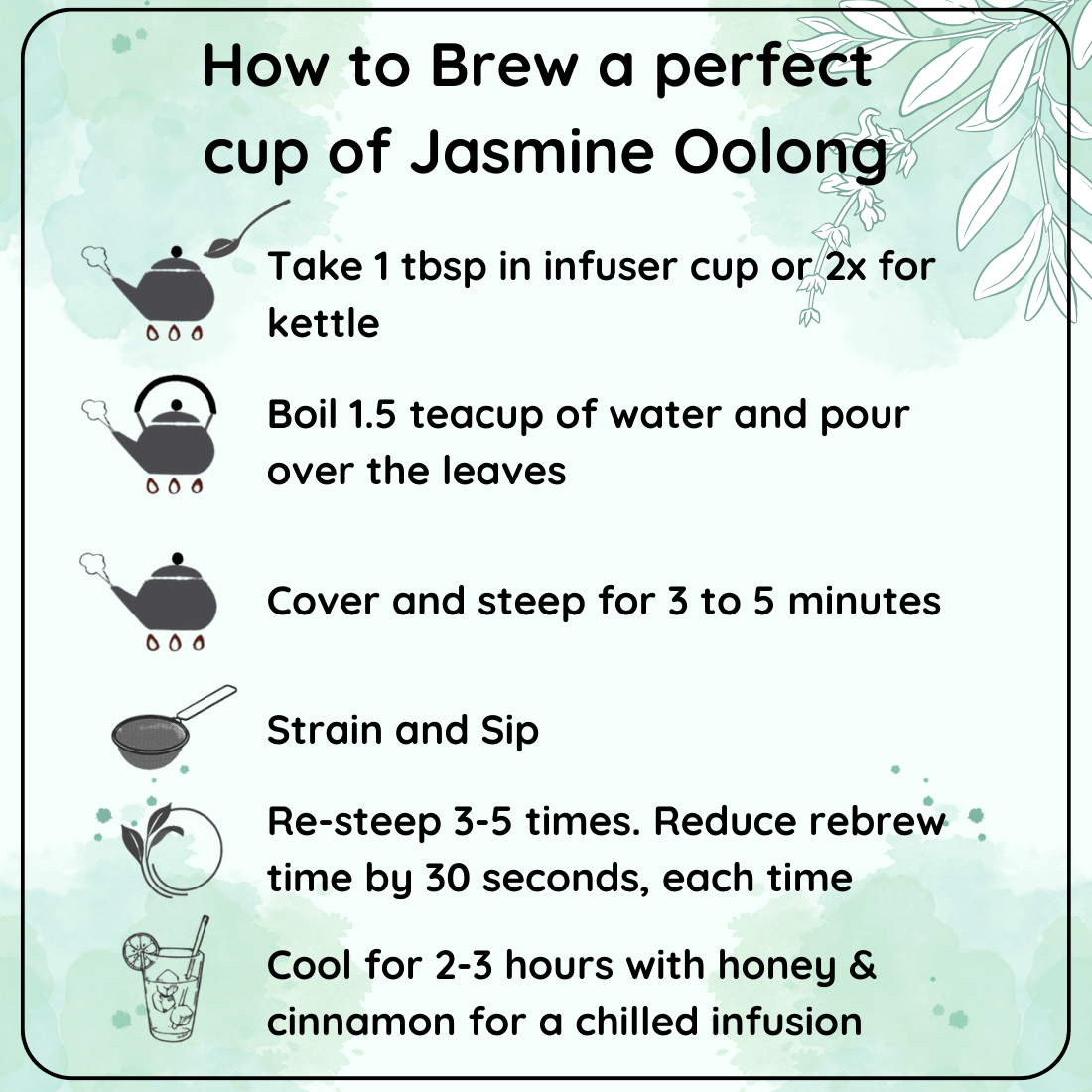 Radhika's Fine Teas Radiance Jasmine Oolong Loose Leaf Tea (50g) | Premium Botanical Blend for Natural Skin Glow, Metabolism & Stress Relief