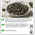 Radhikas Fine Teas Calming Jasmine Pearl Green Leaf Tea (50g)