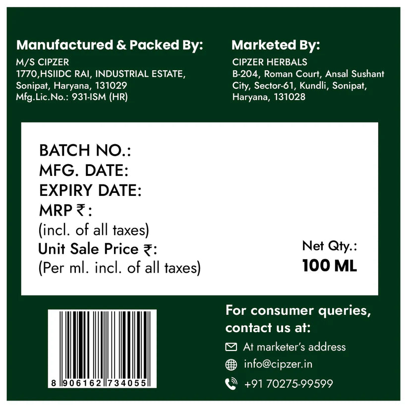 Cipzer Jaundice Cure Syrup - 100ml | Herbal Liver Tonic For Jaundice Relief & Healthy Liver Function