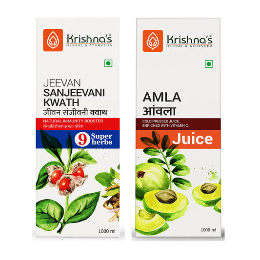Krishna's Immunity Combo- Jeevan Sanjeevani Kwath 1000 ml & Amla Juice 1000 ml