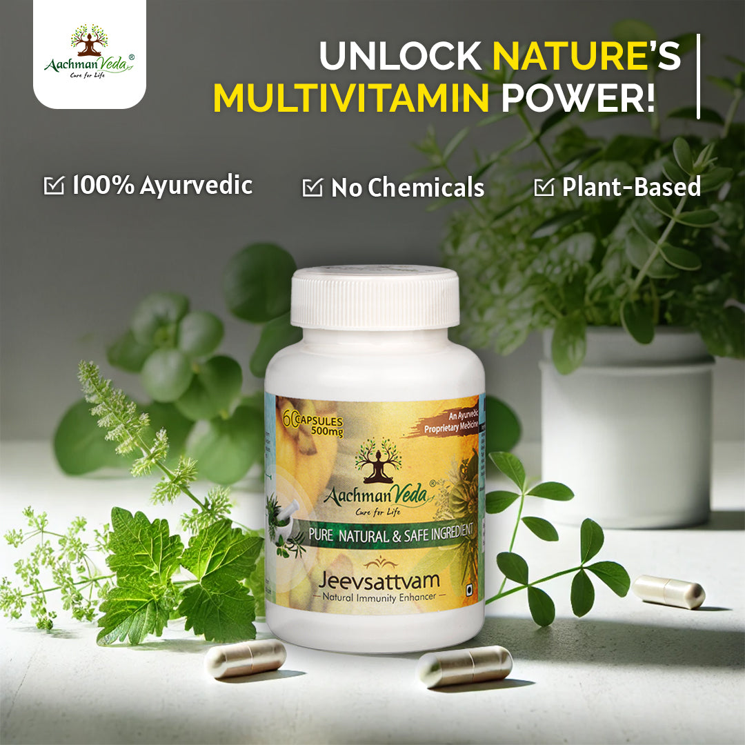 Aachman Veda Jeevsattvam Capsules (Multivitamin) - 60 Capsules