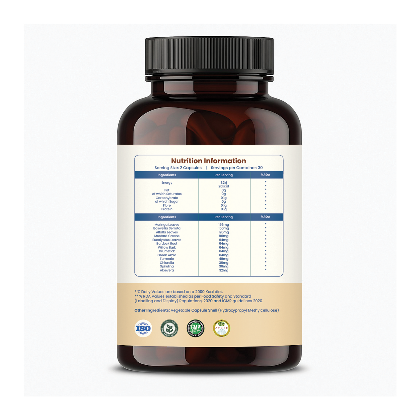 NAVR Plant Based Joint Support Capsules - Bone, Joint & Muscle Health | Boosts Calcium Absorption & Immunity and Relieving Joint Discomfort, 60 Veg Capsules