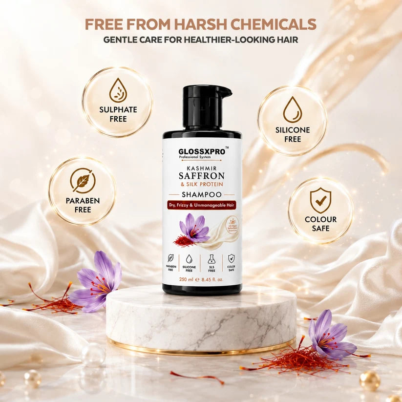 GLOSSXPRO Kashmir Saffron & Silk Protein Shampoo 250 ML
