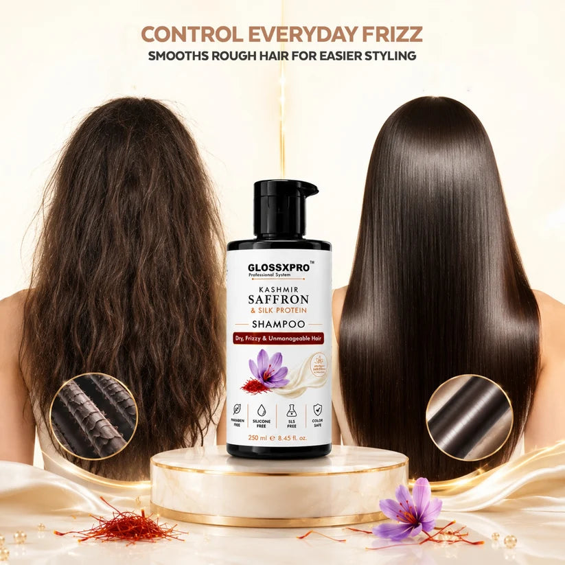 GLOSSXPRO Kashmir Saffron & Silk Protein Shampoo 250 ML