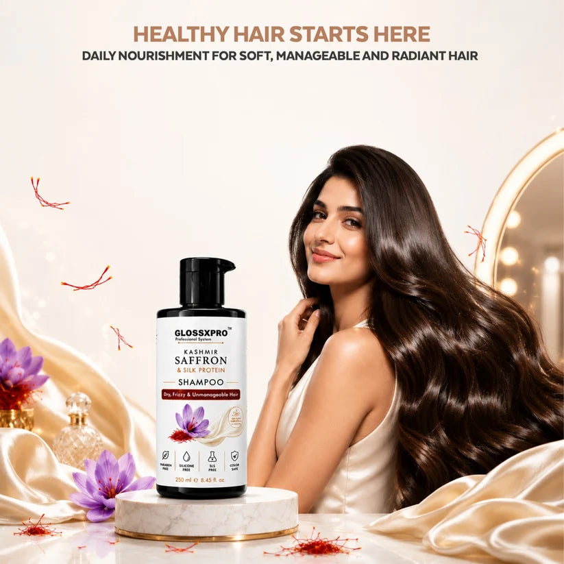 GLOSSXPRO Kashmir Saffron & Silk Protein Shampoo 250 ML