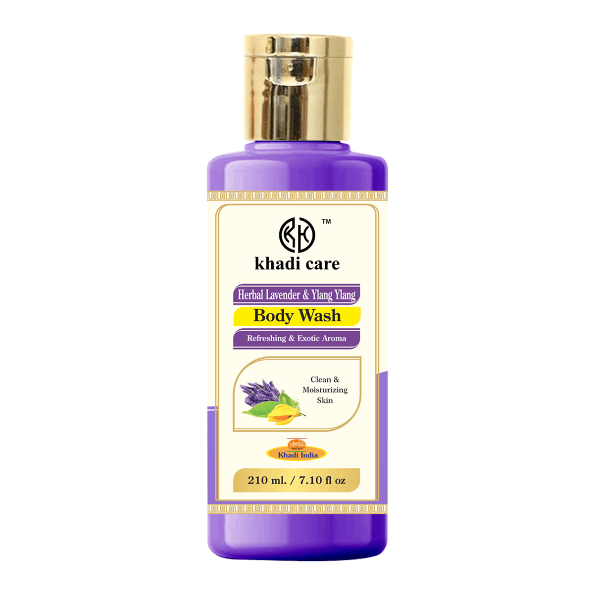 Khadi Care Herbal Lavender & Ylang Ylang Body Wash for Relaxing & Calm Skin - 210ml