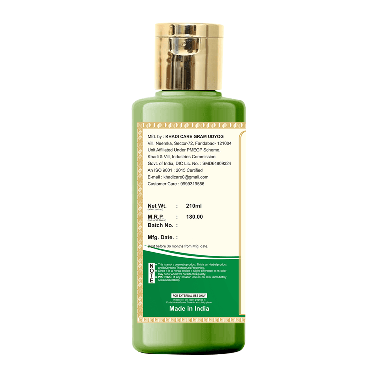 Khadi Care Herbal Neem & Tulsi Face and Body Wash - 210ml
