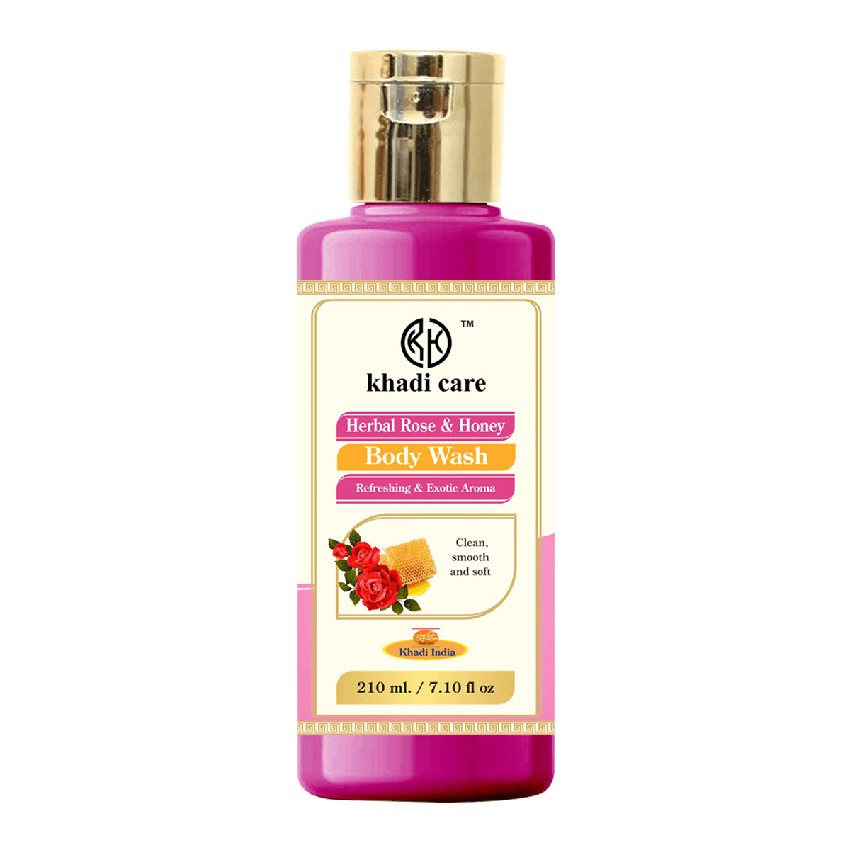 Khadi Care Herbal Rose & Honey Body Wash - 210ml.