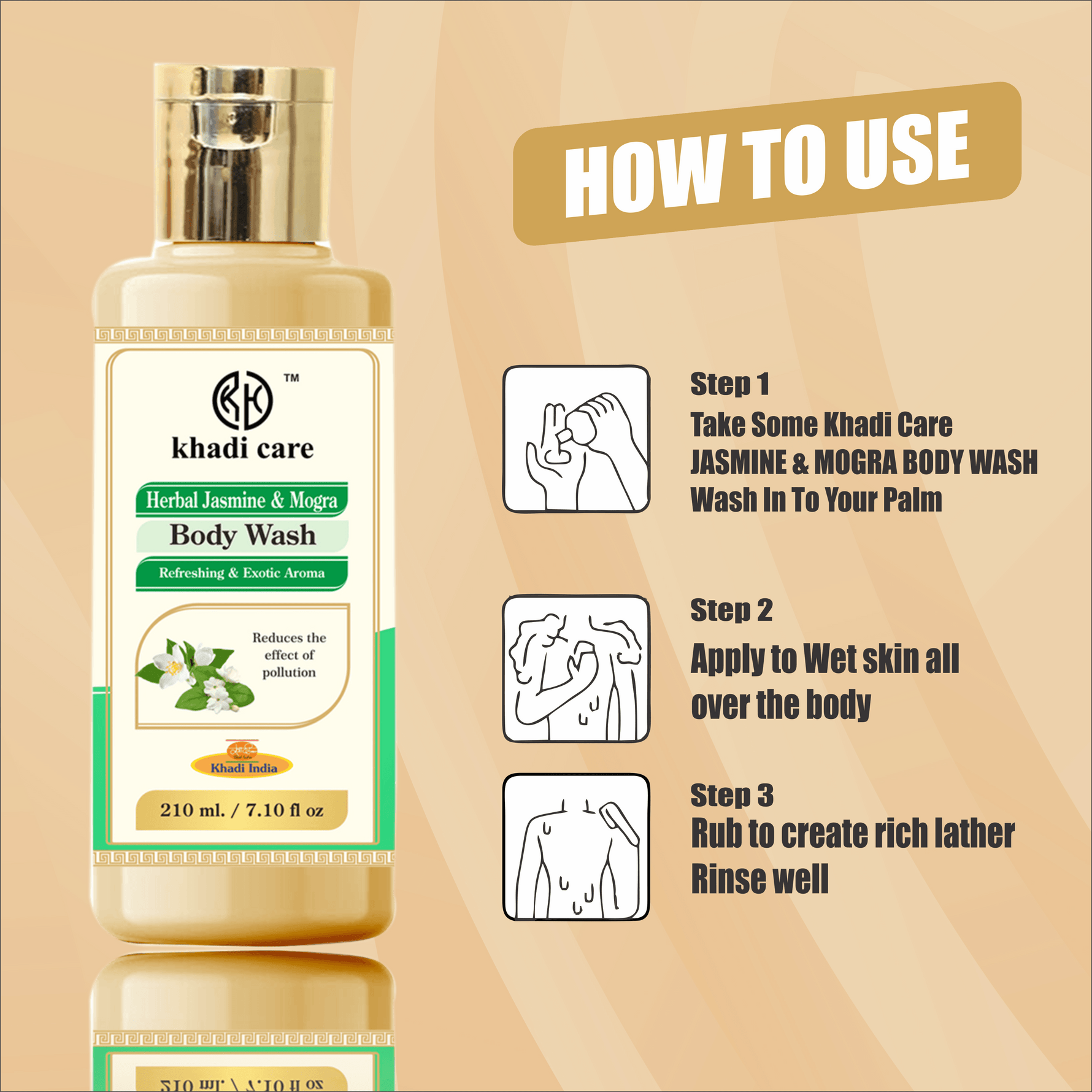 Khadi Care Herbal Jasmine & Mogra Body Wash - 210ml