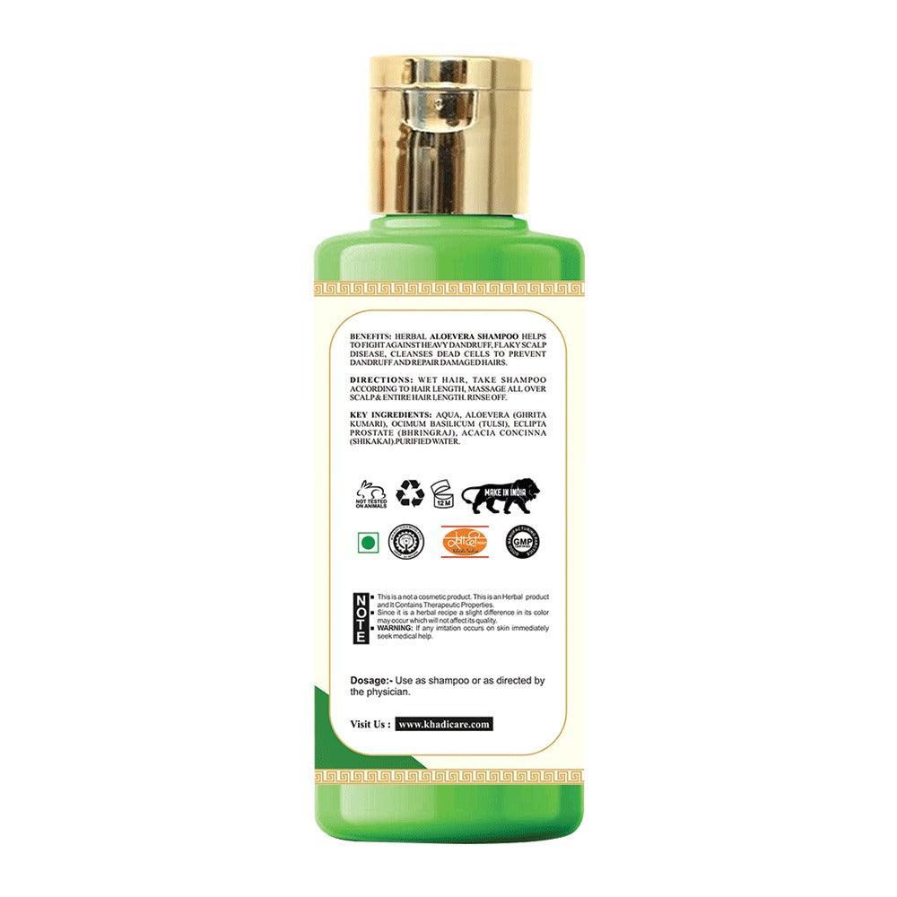 Khadi Care Herbal Aloevera Shampoo for Smooth & Hydrated Hair - 210ml