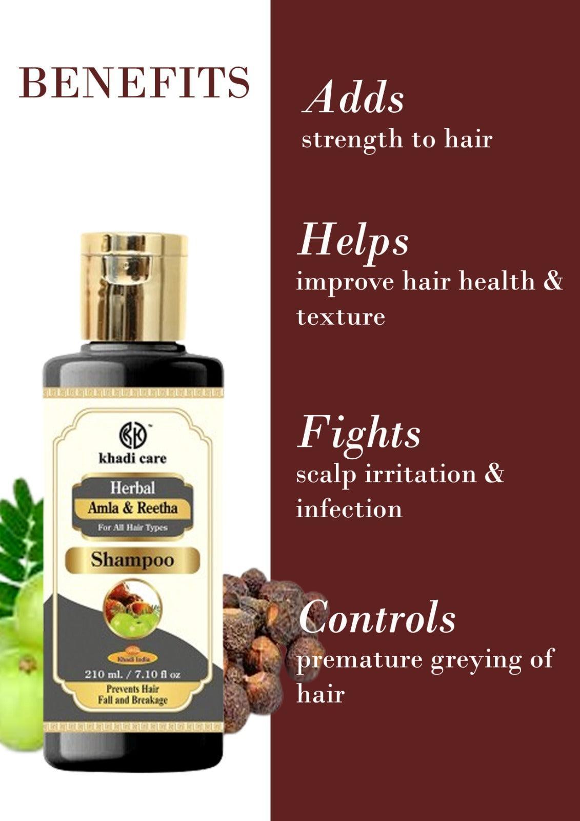 Khadi Care Herbal Amla & Reetha Shampoo - 210ml