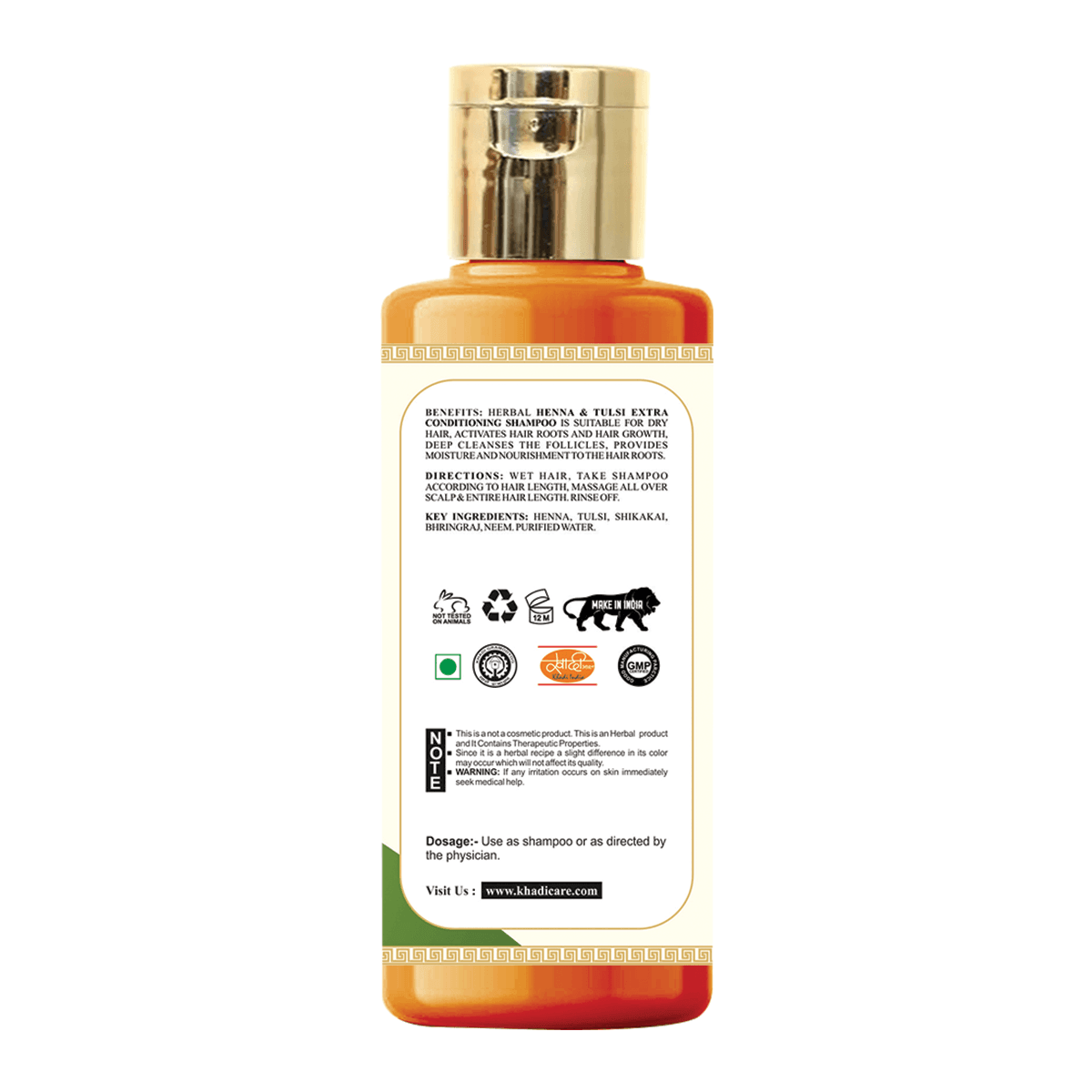 Khadi Care Herbal Henna Tulsi Shampoo - 210ml
