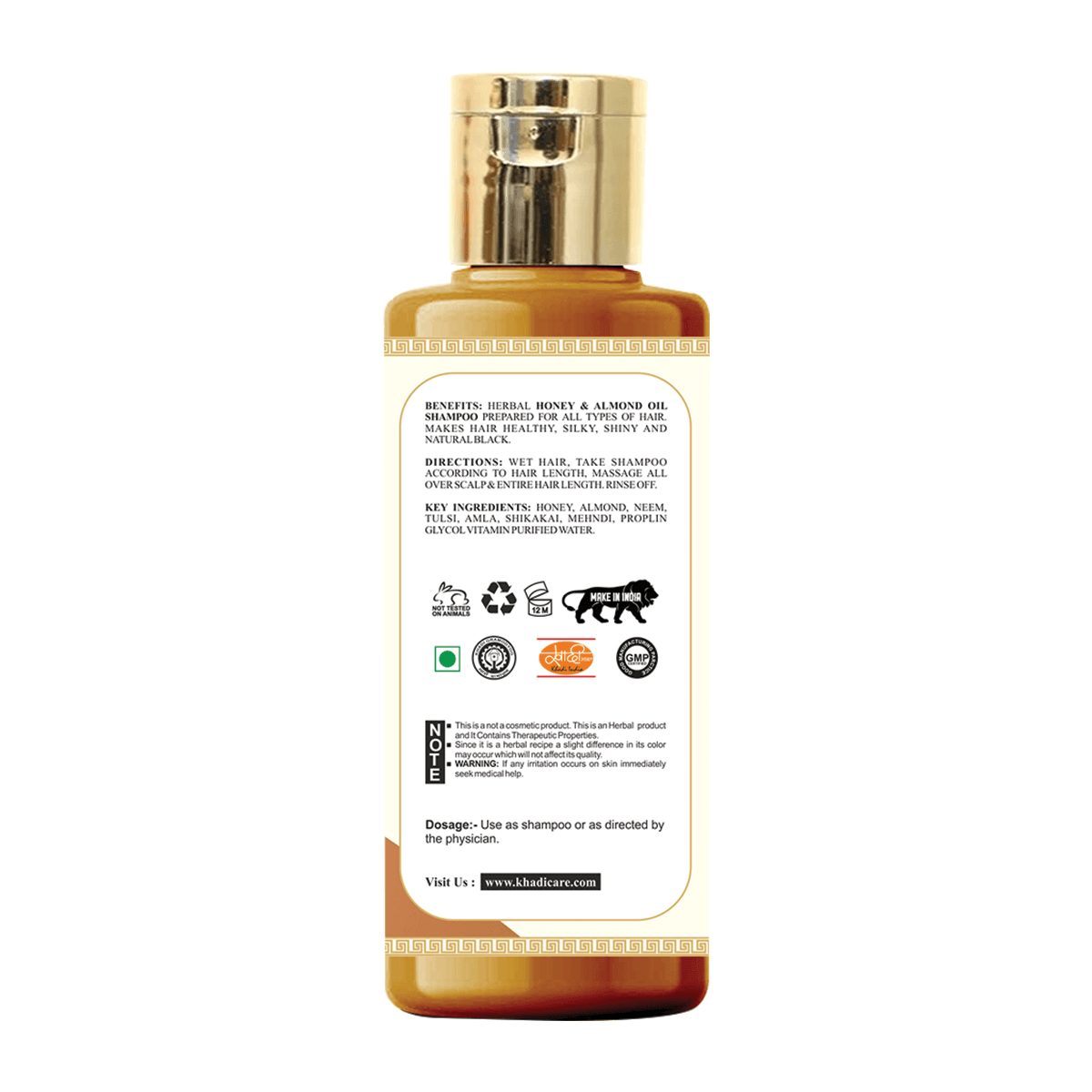 Khadi Care Herbal Honey & Almond Oil Shampoo - 210ml
