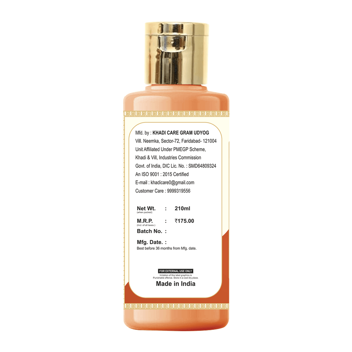 Khadi Care Herbal Honey & Vanilla Shampoo - 210ml