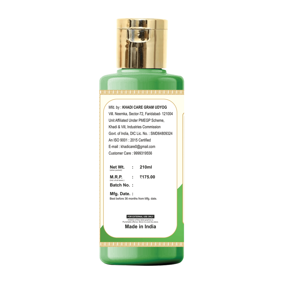 Khadi Care Herbal Neem & Aloevera Shampoo - 210ml