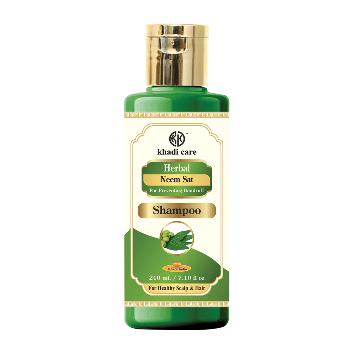 Khadi Care Herbal Neem Sat Shampoo - Intensive Anti-Dandruff & Scalp Relief - 210ml