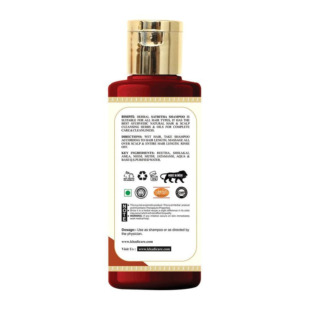 Khadi Care Herbal Satritha Shampoo for Deep Cleansing & Dandruff Control - 210ml