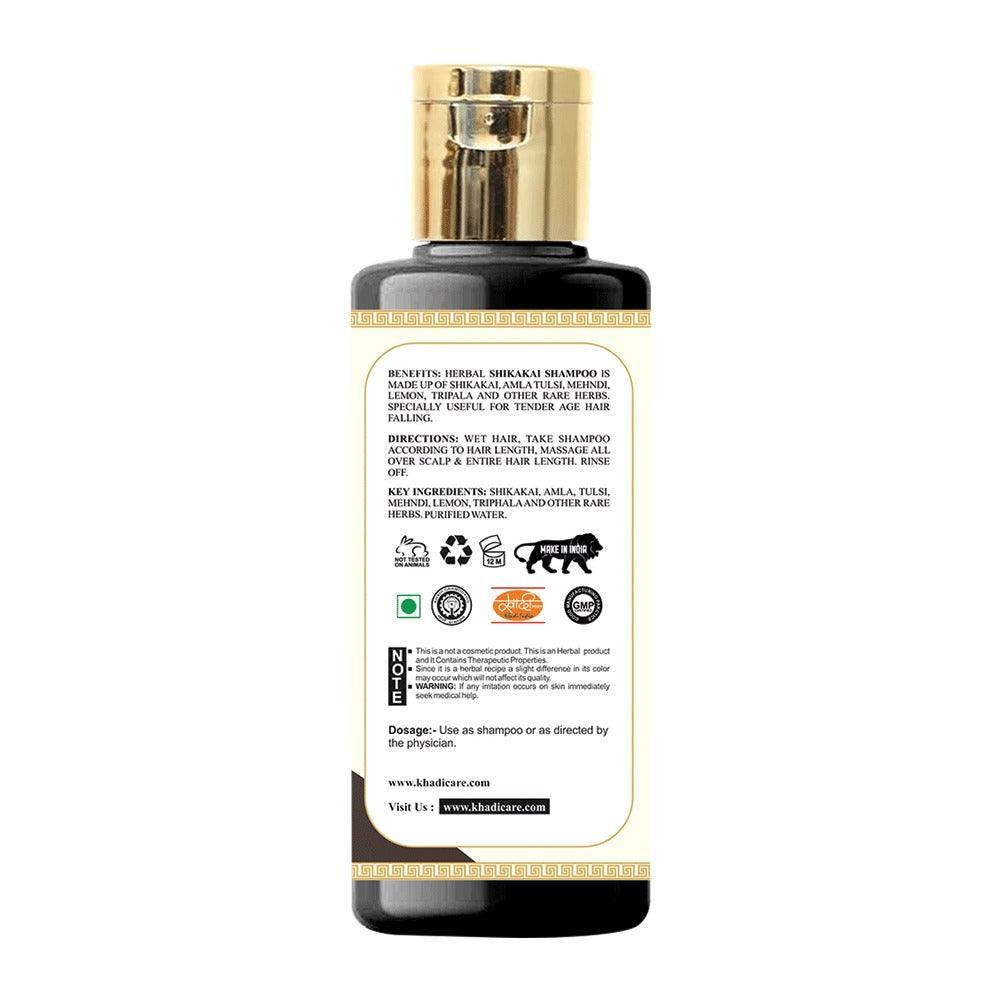 Khadi Care Herbal Shikakai & Honey Shampoo for Dry & Frizzy Hair - 210ml