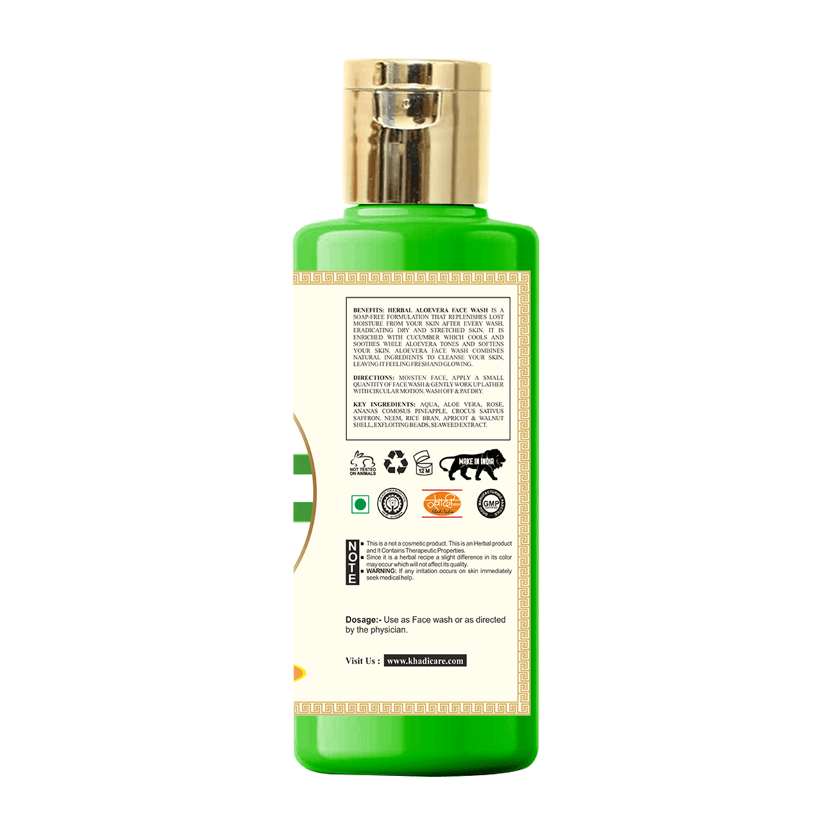 Khadi Care Herbal Aloevera Face Wash - 210ml