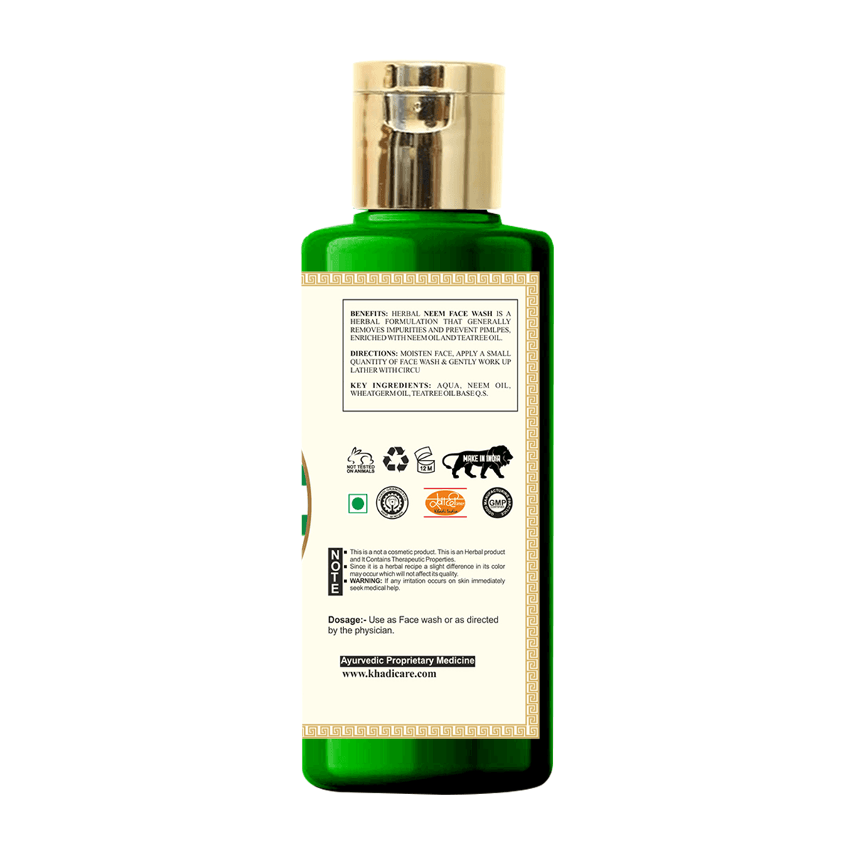 Khadi Care Herbal Neem Face Wash - 210ml