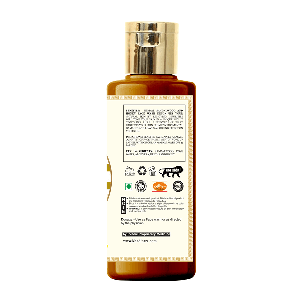 Khadi Care Herbal Sandalwood & Honey Face Wash - 210ml