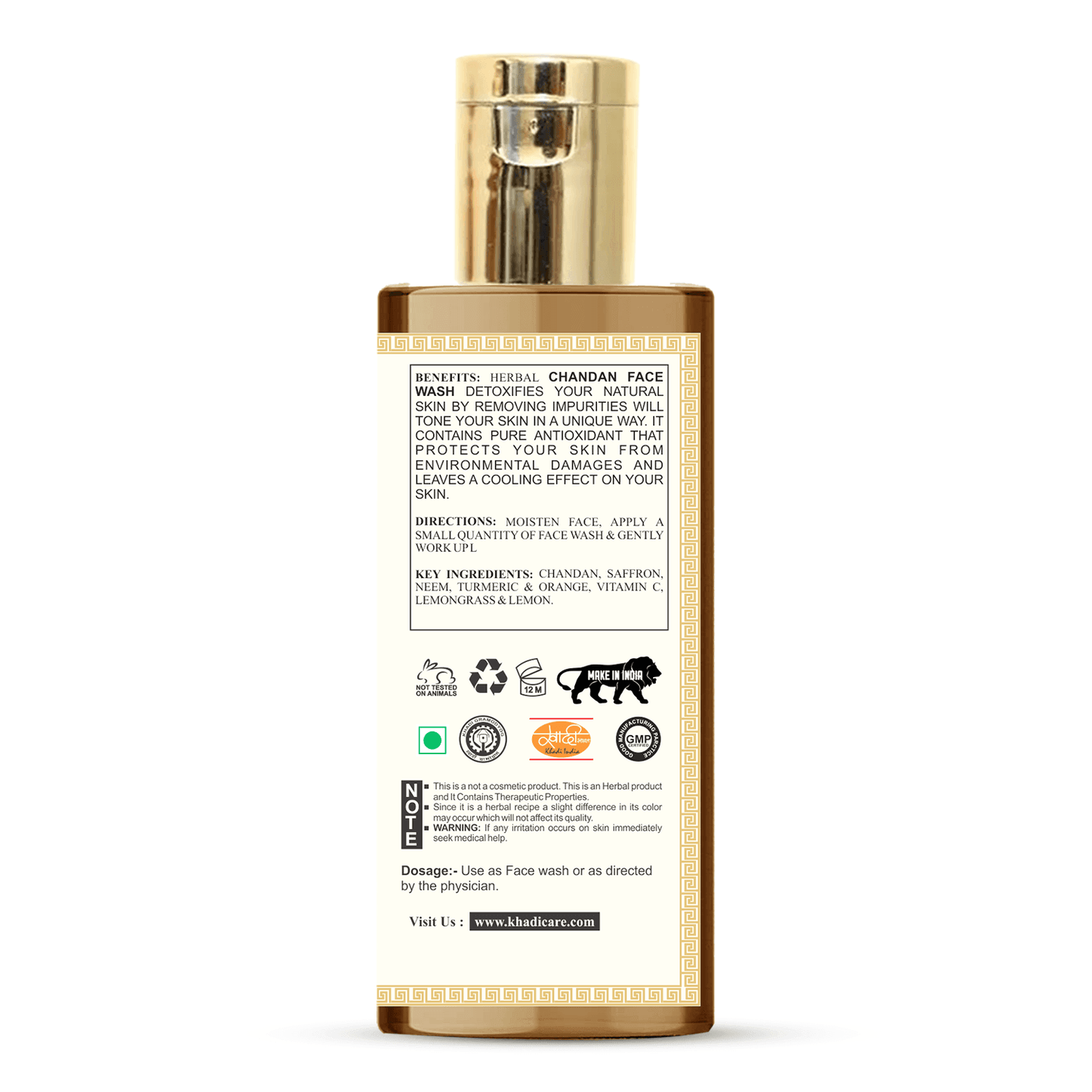 Khadi Care Herbal Haldi Chandan Face Wash - 210ml