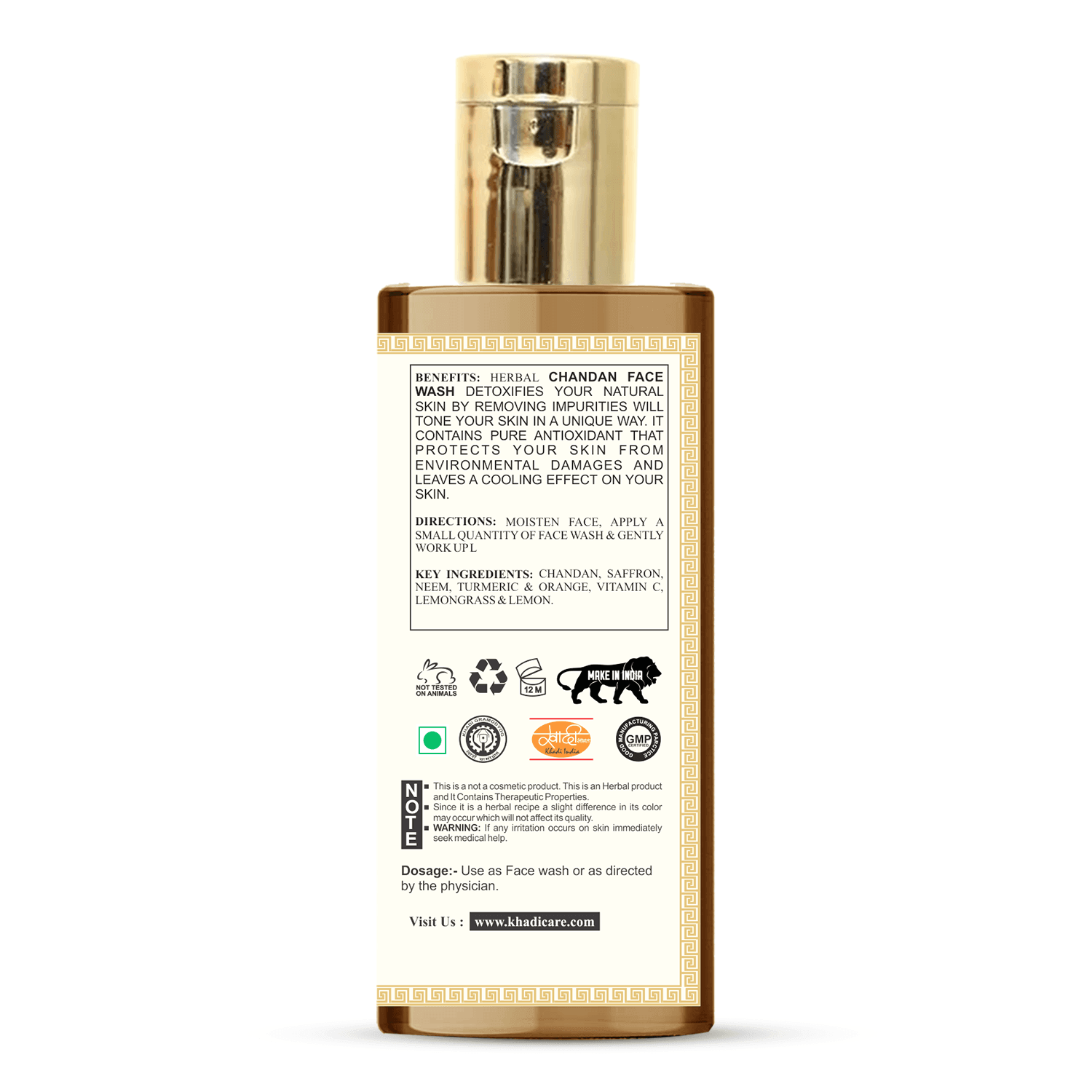 Khadi Care Herbal Haldi Chandan Face Wash - 210ml
