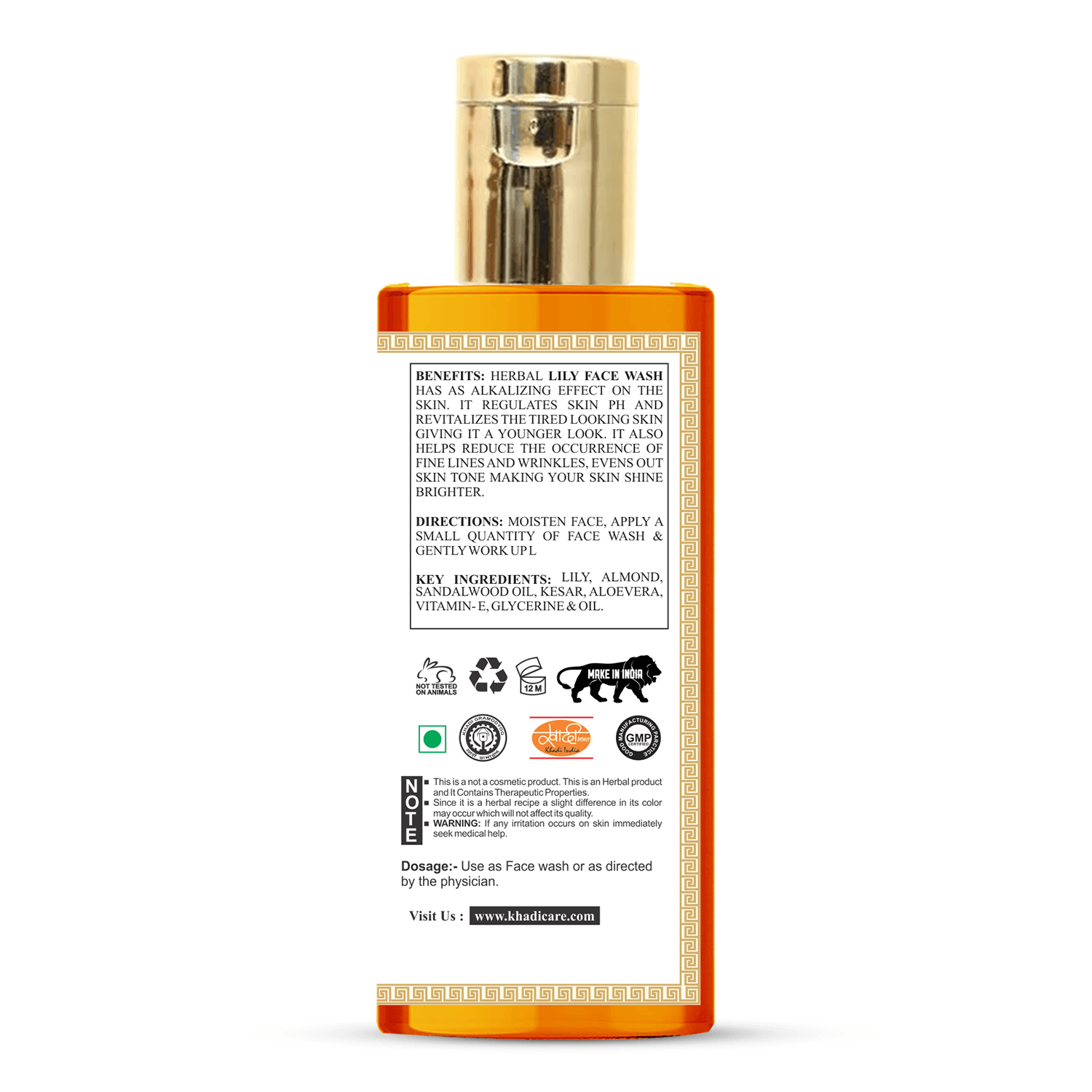 Khadi Care Herbal Lily Face Wash - 210ml