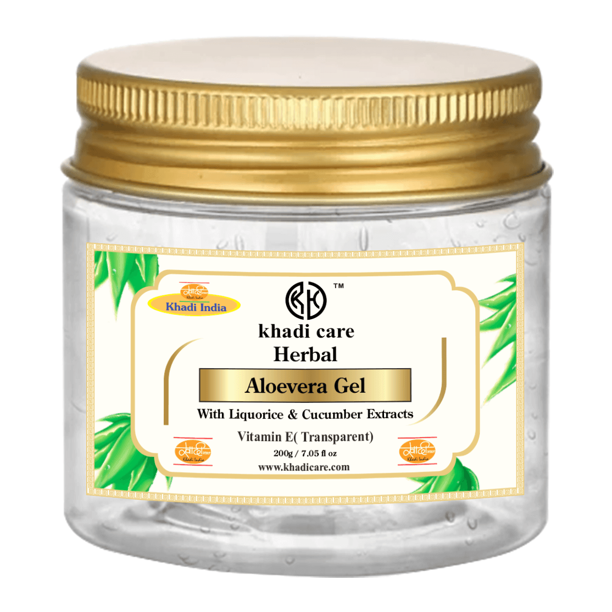 Khadi Care Herbal Aloevera Gel with Liquorice & Cucumber Extracts (Transparent) - 200g