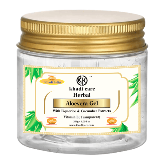 Khadi Care Herbal Aloevera Gel with Liquorice & Cucumber Extracts (Transparent) - 200g