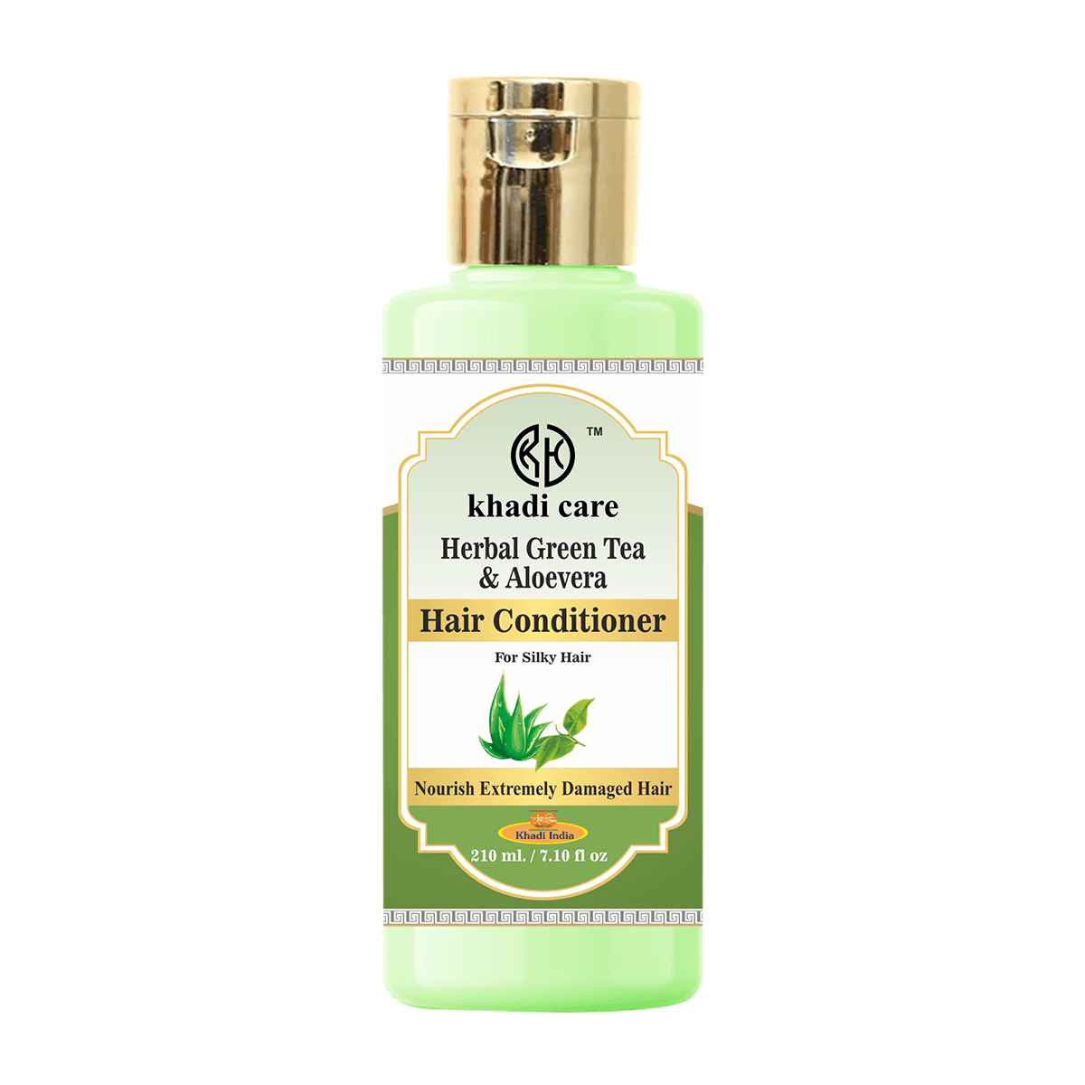Khadi Care Herbal Green Tea & Aloevera Hair Conditioner for Frizz-Free Shine - 210ml