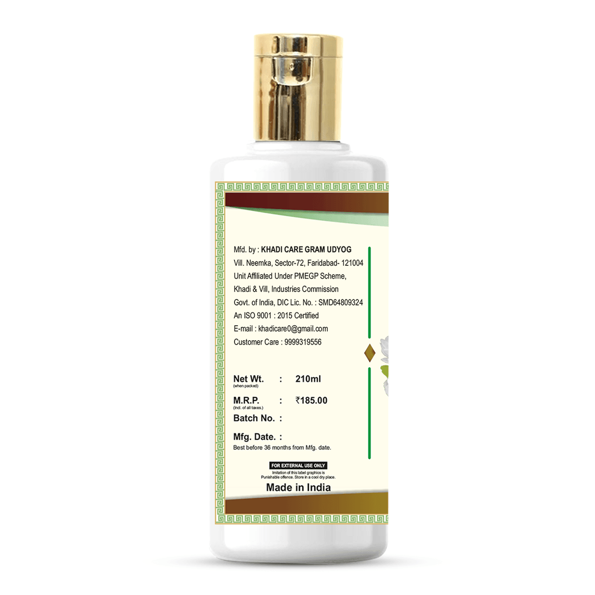 Khadi Care Herbal Jasmine Moisturizer for Soft & Hydrated Skin - 210ml