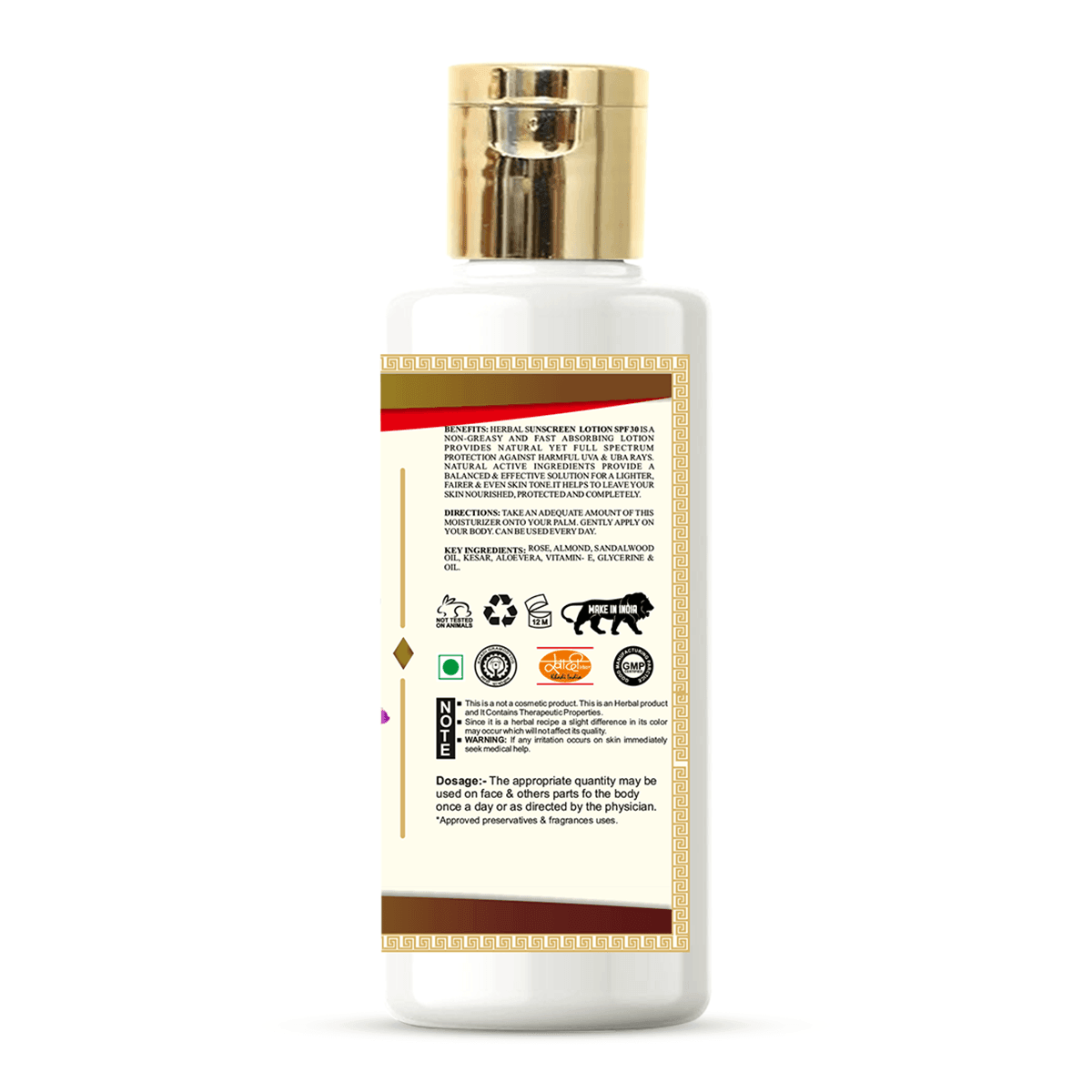 Khadi Care Herbal Sunscreen Lotion (SPF 30) With Sheabutter - 210ml