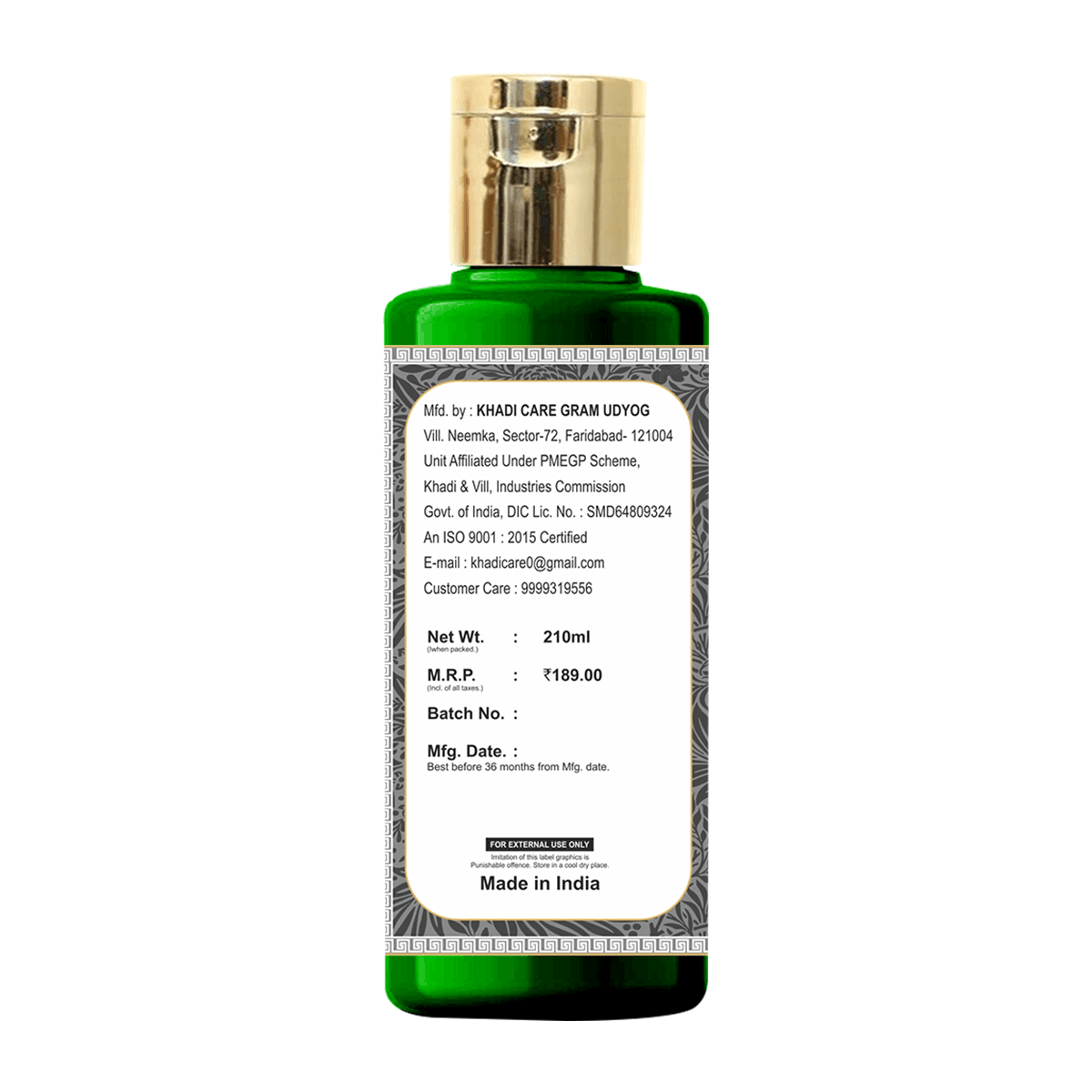 Khadi Care Herbal Amla & Bhringraj Hair Oil - 210ml