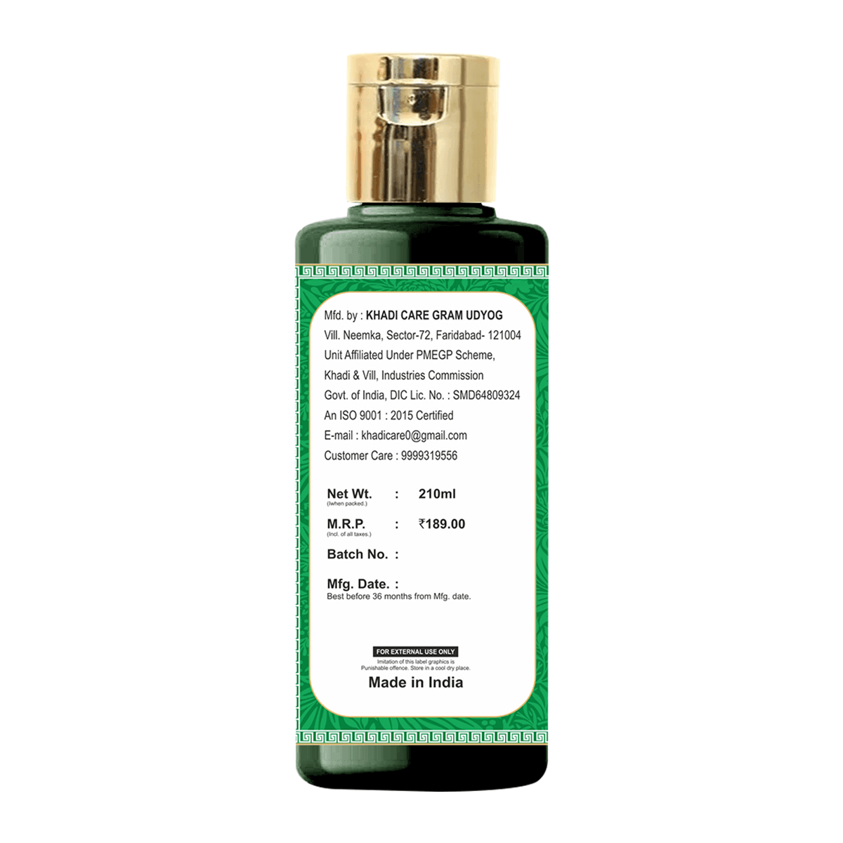 Khadi Care Herbal Pure Neem Oil - 210ml