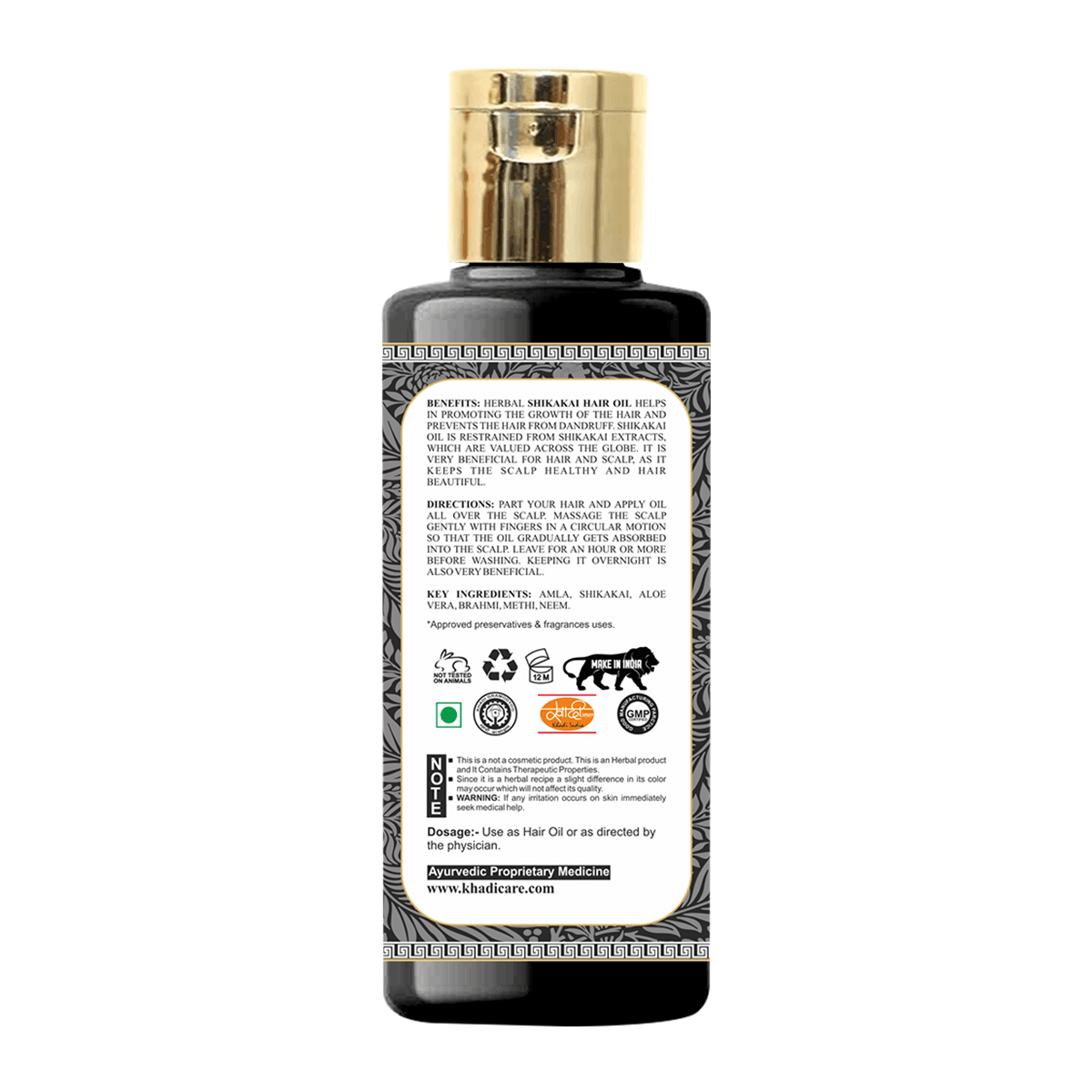 Khadi Care Herbal Shikakai Hair Oil for Strength & Frizz Control - 210ml