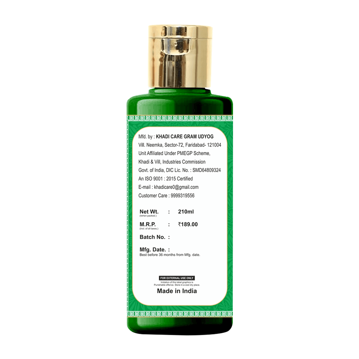 Khadi Care Herbal Tulsi Hair Growth Oil - 210ml