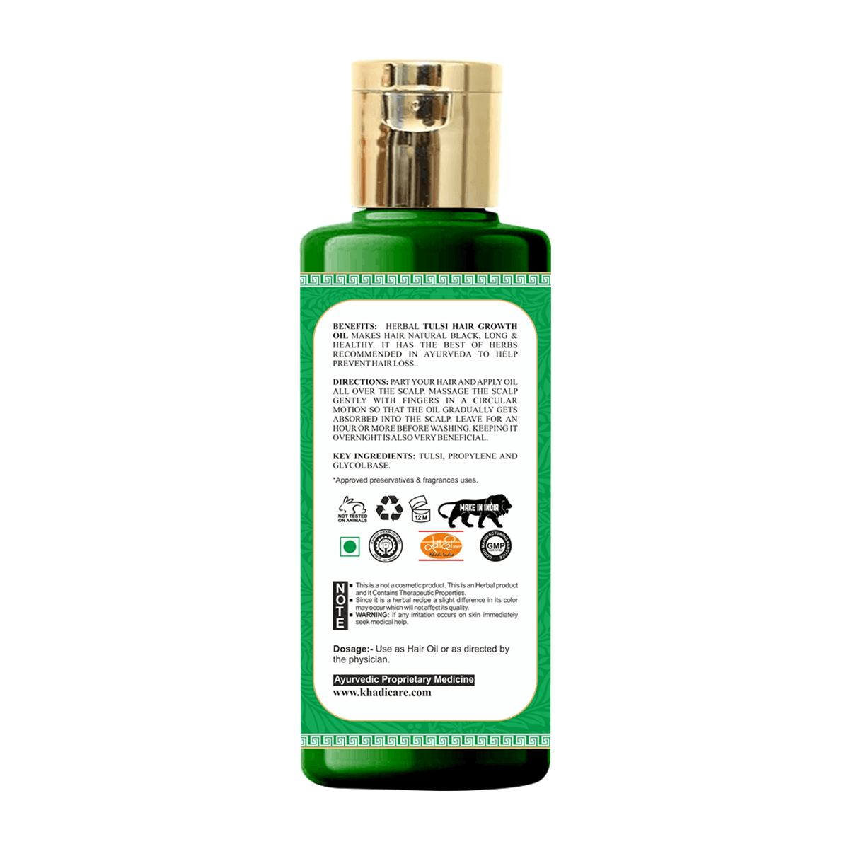 Khadi Care Herbal Tulsi Hair Growth Oil - 210ml