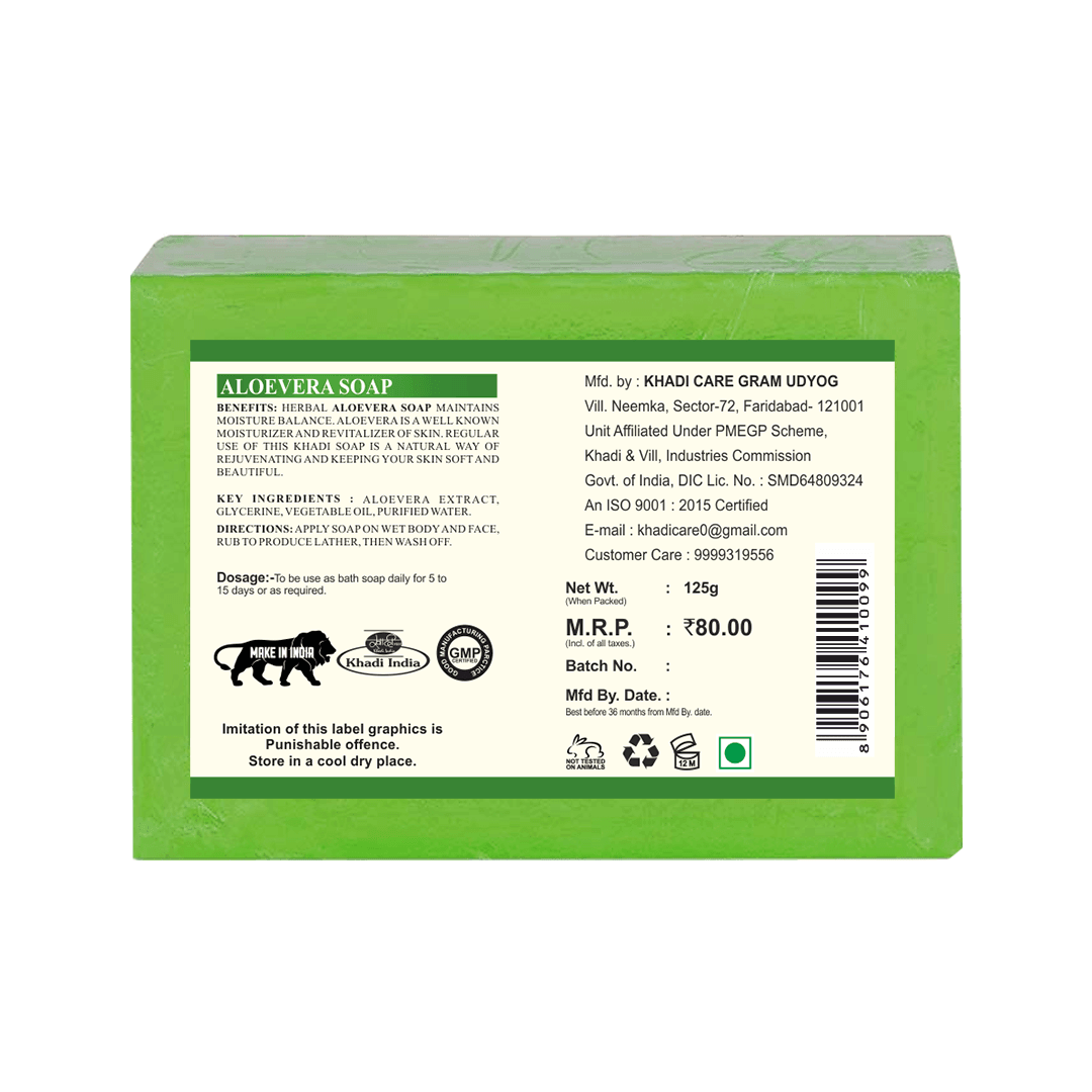 Khadi Care Herbal Aloevera Soap - 125g