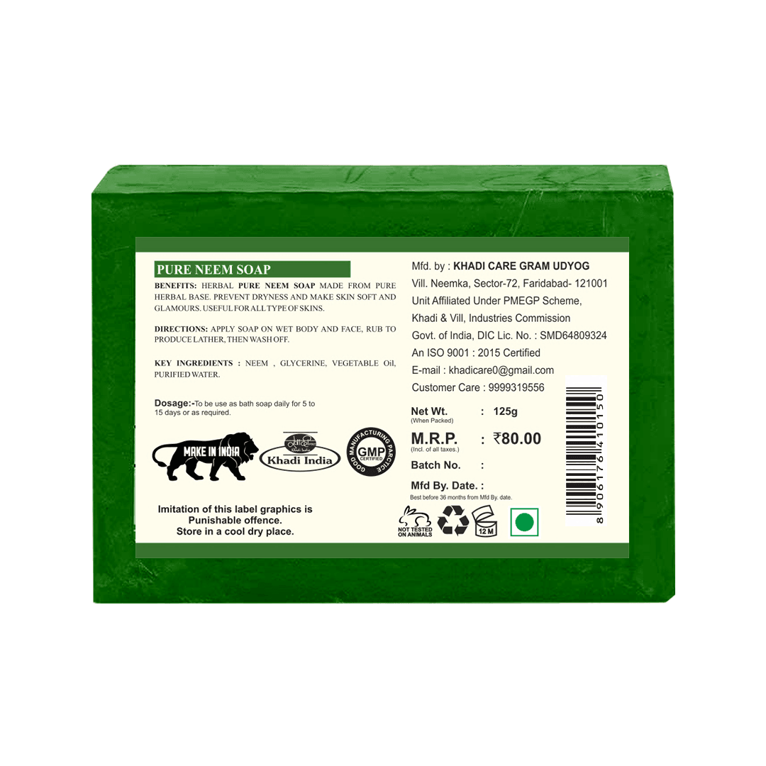 Khadi Care Herbal Pure Neem Soap - 125g