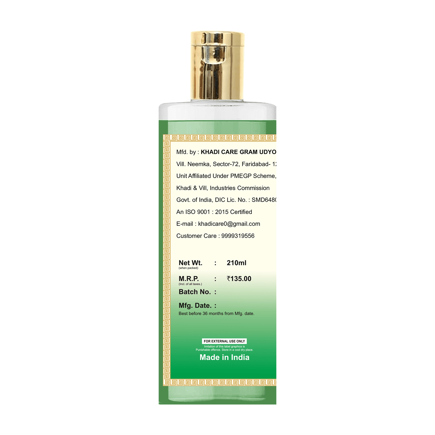 Khadi Care Herbal Cucumber Water - 210ml