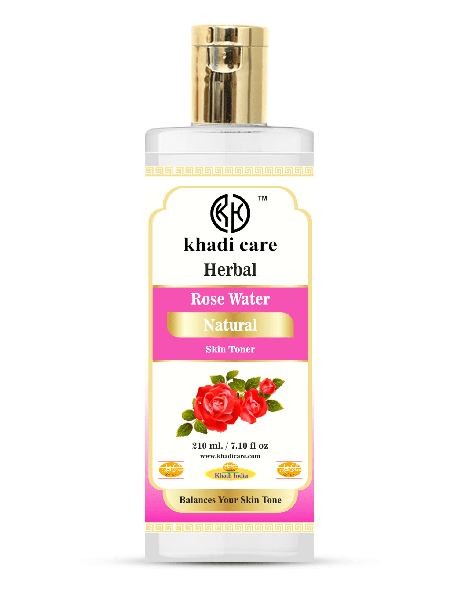 Khadi Care Herbal Rose Water - 210ml Natural Skin Toner & Refresher