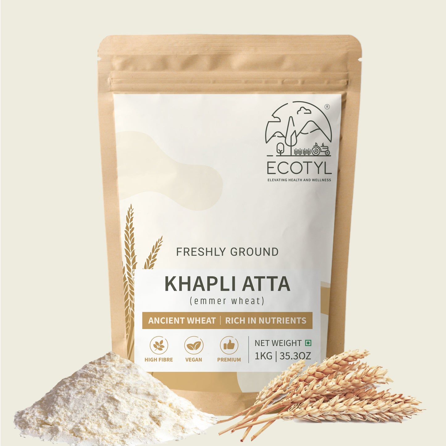 Ecotyl Khapli Atta - 1kg