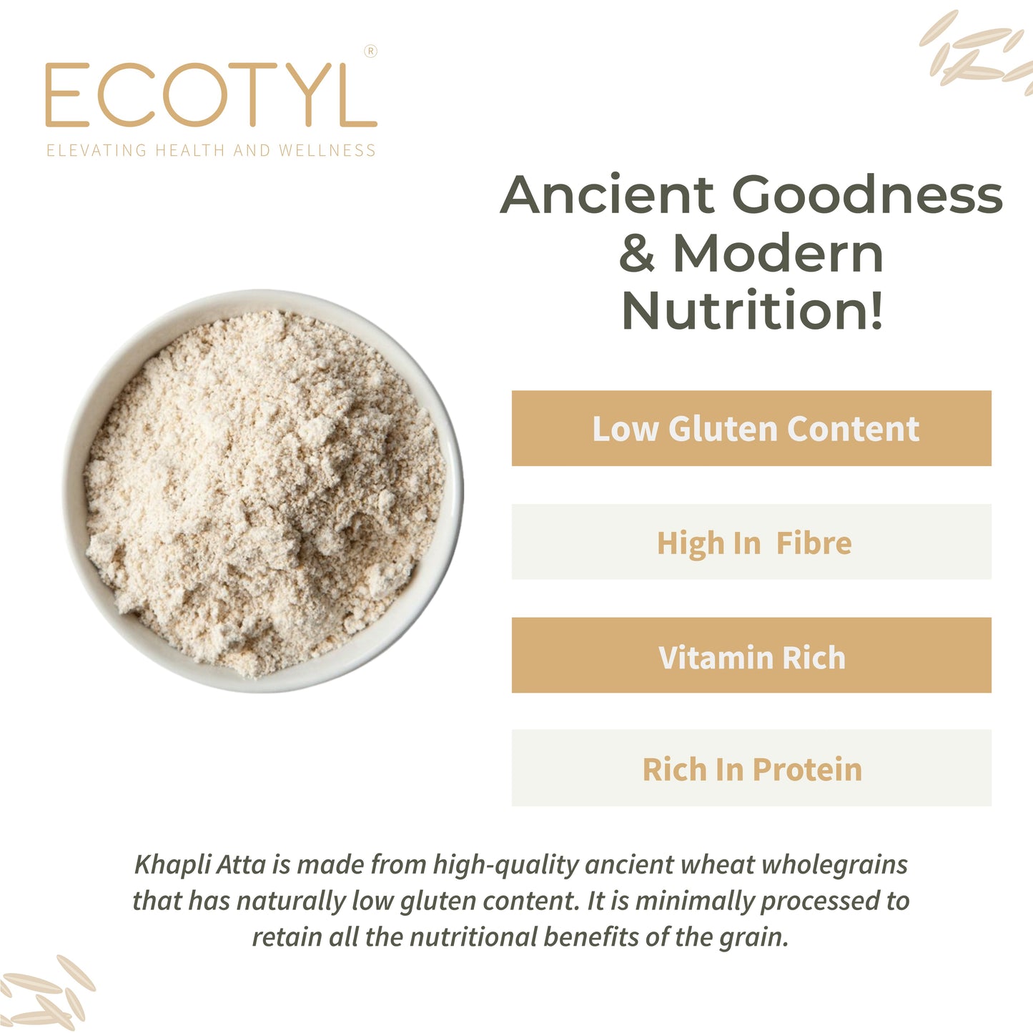 Ecotyl Khapli Atta - 1kg